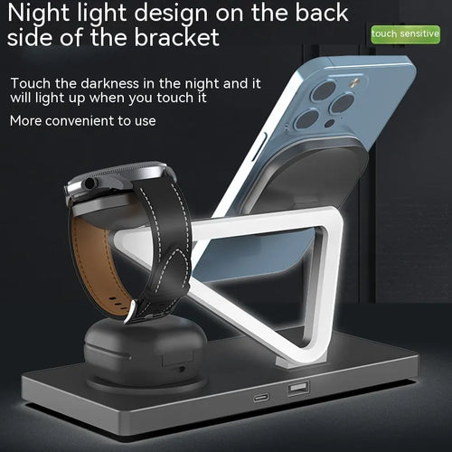 5-in-1 Wireless Charger Night Light | Phone, Watch, Earbuds & Ambient Glow