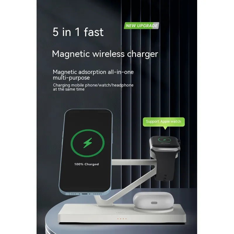 5-in-1 Wireless Charger Night Light | Phone, Watch, Earbuds & Ambient Glow