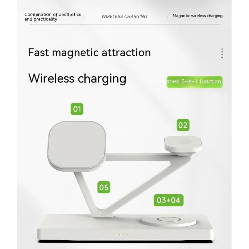 5-in-1 Wireless Charger Night Light | Phone, Watch, Earbuds & Ambient Glow